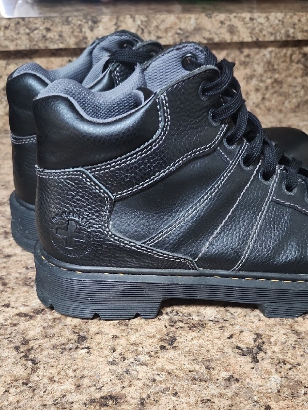 Docs~ Dr. Martens Black Leather Lace-Up Ankle Boots